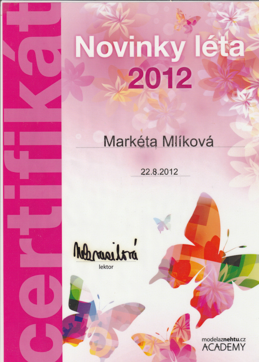 Certifikát modelaznehtu.cz Academy - Novinky léta 2012 | Markéta Mlíková